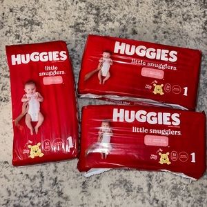 Brand new Huggies little snugglers (3 pack) 99 diapers in total